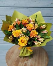 Букет цветов из:  Альстромерии и Розы в Майском Республики Адыгея