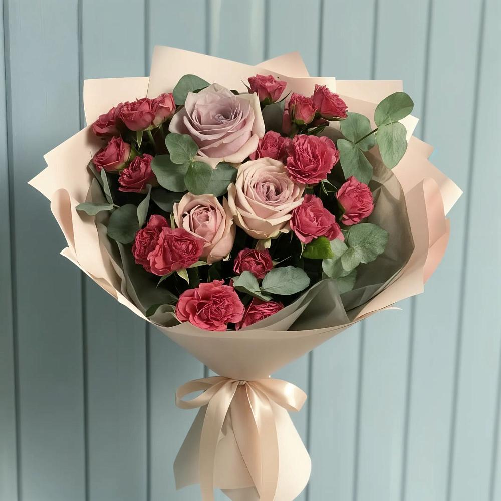 Букет цветов из: Гвоздики и Розы в Майском Республики Адыгея