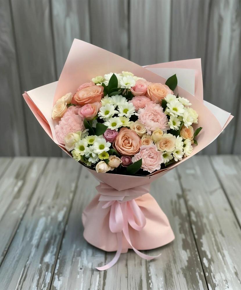 Букет цветов из: Гвоздики, Розы и Хризантемы в Майском Республики Адыгея