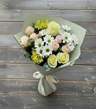 Букет цветов из:  Альстромерии, Розы и Хризантемы в Майском Республики Адыгея