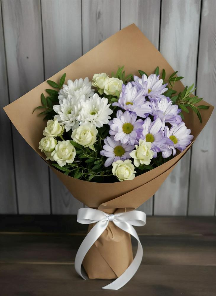 Букет цветов из: Хризантемы и Розы в Майском Республики Адыгея